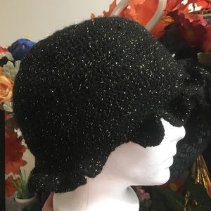 ‘Starry night’ hat with frilled brim